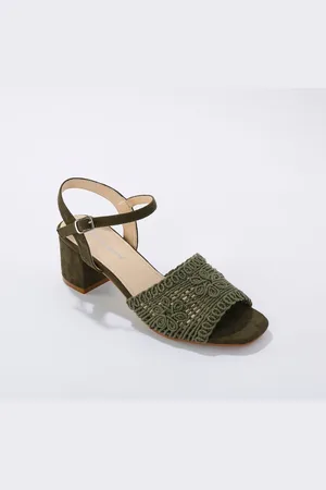 BLANCHEPORTE Sandály na podpatku, efekt macramé