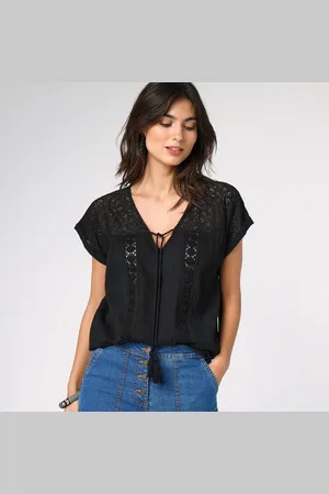 BLANCHEPORTE Kreponová halenka s macramé