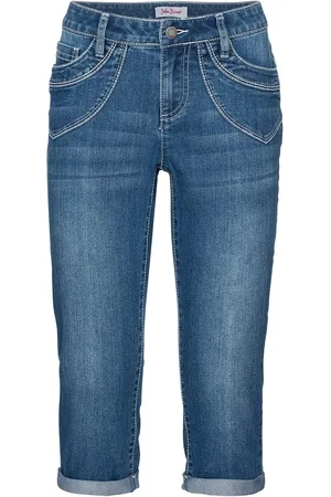 bonprix Džíny Straight Mid Waist, cropped