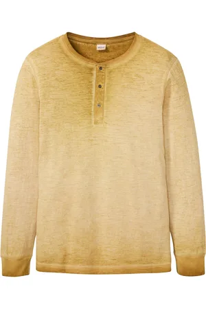bonprix Henley triko v sepraném vzhledu, dlouhý rukáv, z organické bavlny