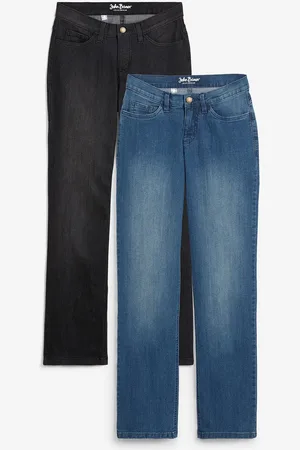 bonprix Straight džíny Mid Waist, (2 ks v balení)