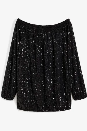 bonprix Oversized triko Carmen s pajetkami