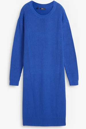 bonprix Oversized pletené šaty z žebrového materiálu