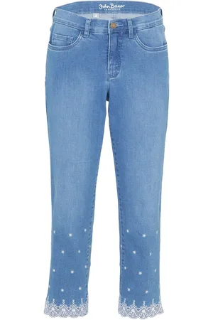 bonprix Capri strečové džíny Straight Mid Waist