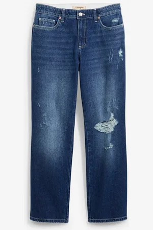 bonprix Džíny Straight, Mid Waist, pohodlný pas, nízký podíl streče, zkrácené