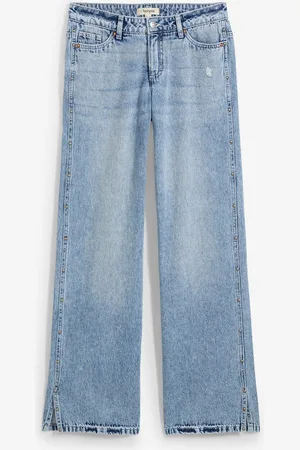 bonprix Džíny Loose, Straight, Mid Waist, nízký podíl streče