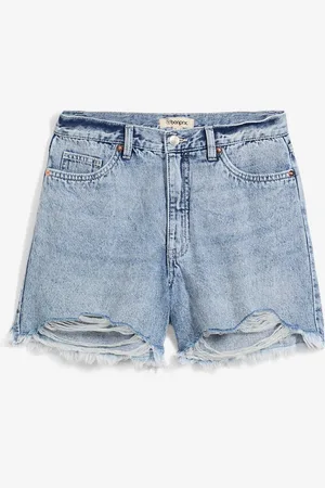 bonprix Džínové šortky High Waist, nízký podíl streče