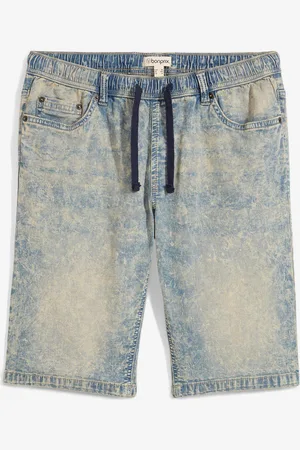 bonprix Lehké džínové bermudy bez zapínání Slim Fit