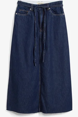 bonprix Džínová midi sukně, Mid Waist, Super Soft