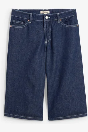 bonprix Džínové bermudy Mid Waist, Low Stretch