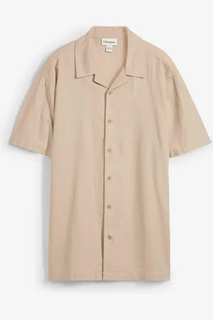 bonprix Košile s krátkým rukávem a podílem lnu, Loose Fit