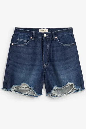 bonprix Džínové šortky High Waist, nízký podíl streče