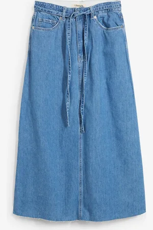 bonprix Džínová midi sukně, Mid Waist, Super Soft