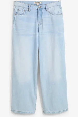 bonprix Baggy džíny Mid Waist Super Soft, zkrácené