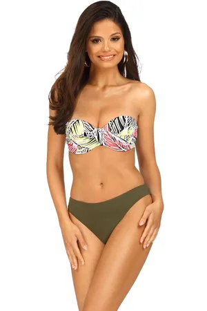 Lorin Zelené vzorované push-up bikiny Phaedra