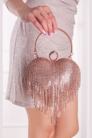 Paris Style Růžovozlatá společenská clutch kabelka Love