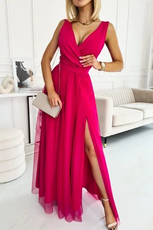Bicotone Fuchsiové maxi šaty Camille