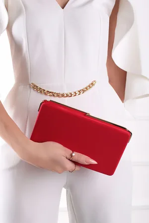 Paris Style Červená společenská clutch kabelka Queeny