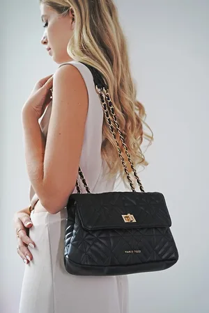 Marco Tozzi Černá prošívaná crossbody kabelka 2-61108
