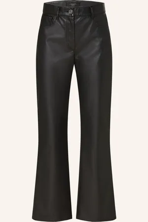 Max Mara Kalhoty Califfo V Koženém Vzhledu černá