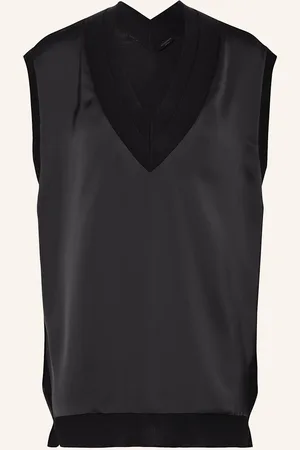 AllSaints Top Bern Ze Směsi Materiálů černá