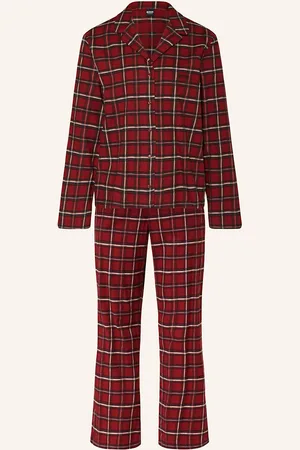 HUGO BOSS Pyžamo Holiday Z Flanelu tmavě červená tmavě zelená bílá