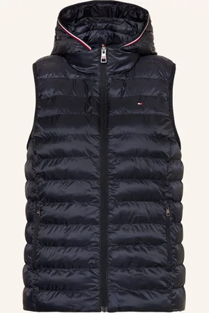 Tommy Hilfiger Prošívaná Vesta S Odnímatelnou Kapucí tmavě modrá
