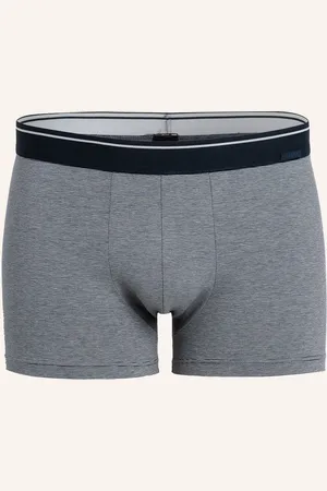 Calida Boxerky Cotton Stretch šedá tmavě modrá s proužky