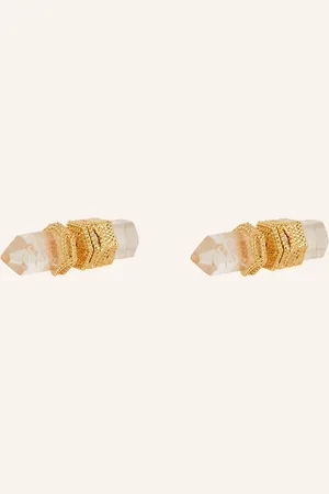 ZIMMERMANN Puzetové Náušnice Crystal Quartz Studs bílá zlatá