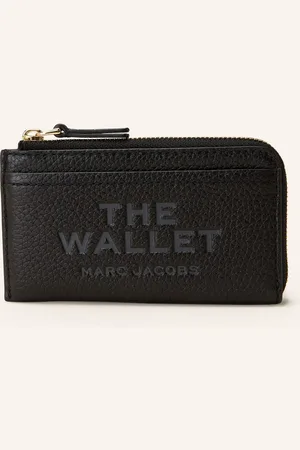 Marc Jacobs Peněženka The Leather Top Zip Multi Wallet černá