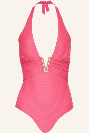 Heidi Klein Neckholder Plavky Tulum růžová