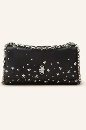 Marc Jacobs Kabelka Přes Rameno The Star Studded Dual Chain Wallet S Nýty černá