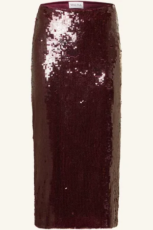 By Malina Sukně Clarisse S Flitry tmavě červená