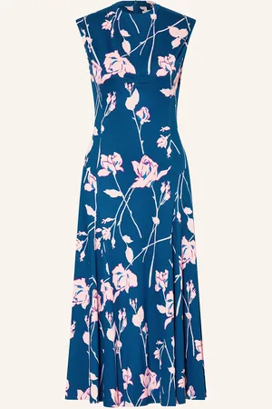 Diane von Furstenberg Žerzejové Šaty Leora tmavě modrá růžová tmavě fialová