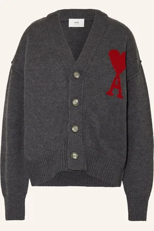 Ami Oversized Pletený Kardigan šedá