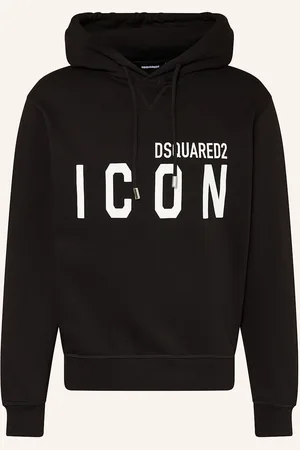 Dsquared2 Mikina S Kapucí černá bílá