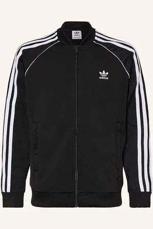 adidas Mikinová Bunda černá bílá