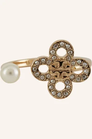 Tory Burch Prsten Kira zlatá bílá