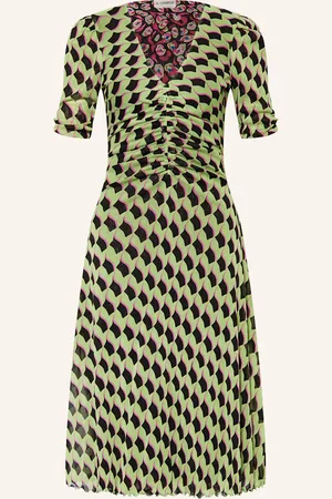 Diane von Furstenberg Oboustranné Pouzdrové Šaty Koren fuchsiová zelená černá