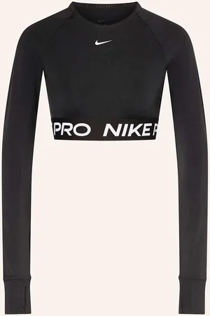 Nike Cropped Tričko S Dlouhým Rukávem Pro 365 Dri-Fit černá bílá