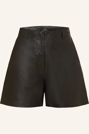 Max Mara Kožené Šortky Virgola černá