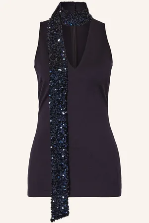 Dorothee Schumacher Top S Flitry tmavě modrá
