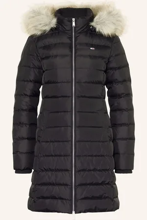 Tommy Hilfiger Péřový Kabát S Odnímatelnou Umělou Kožešinou černá