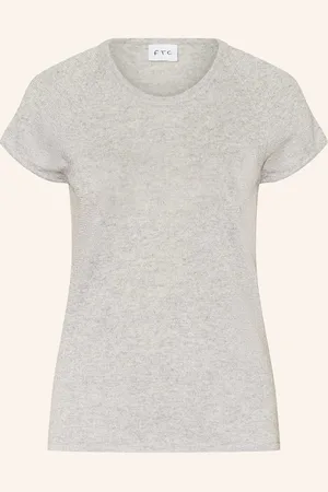 FTC CASHMERE Úpletové Tričko S Třpytivou Přízí stříbrná