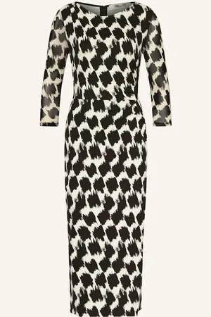 Diane von Furstenberg Žerzejové Šaty Linea S 3 4 Rukávem černá režná