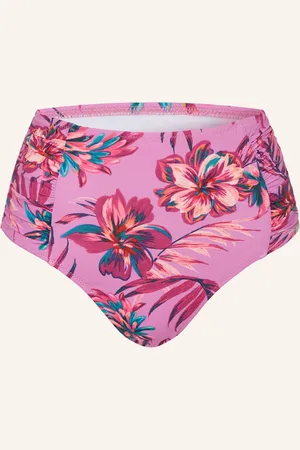 Lidea High Waist Bikinové Kalhotky Tropic Radiance růžová fuchsiová zelená