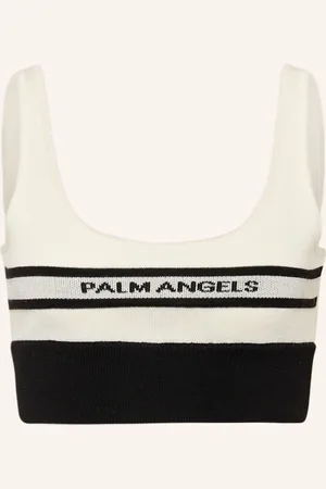 Palm Angels Pletený Cropped Top režná černá