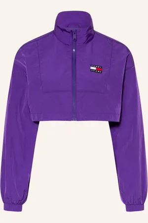 Tommy Hilfiger Cropped Bunda fialová