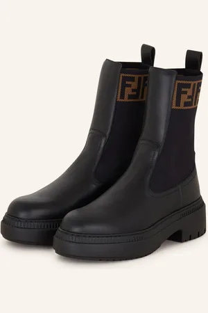 Fendi Chelsea Boty černá světle hnědá