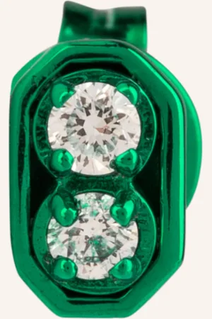 Eera Eéra Puzetové Náušnice Roma S Diamanty zelená